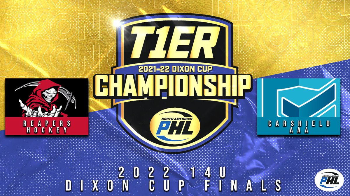 NAPHL's tweet photo. It will be @HockeyReapers vs. @CarshieldHockey in the Finals for the #NAPHL 14U Dixon Cup at 1:15pm (eastern) @TroySportsCentr https://t.co/aYs1QA0oCB