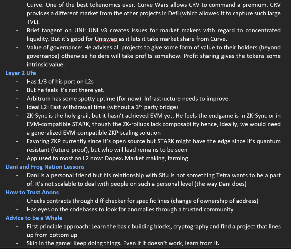 0xKira_'s tweet photo. Caught @Tetranode's appearance on the @bankless Podcast Ep 106: How to Become a Whale!

Took some summary notes, enjoy! ✍🏻

Full ep: https://t.co/ZpbaQAwa8V https://t.co/xjxlWd7QjI