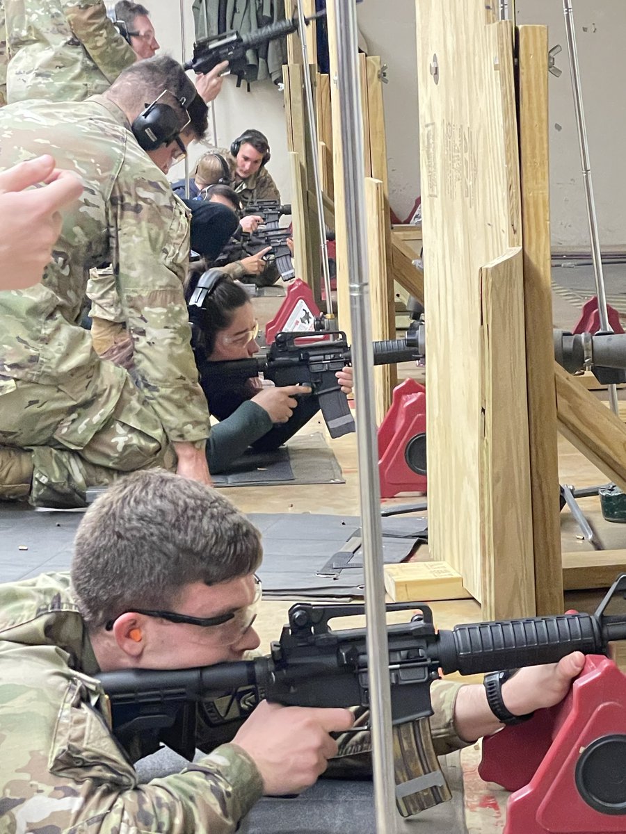 Range Week at ETSU! Preliminary classroom instruction on Tuesday followed by weapon familiarization and fundamentals practice at the range under the mini-dome on Thursday. #etsu #etsurotc #marksmanship #RangeDay