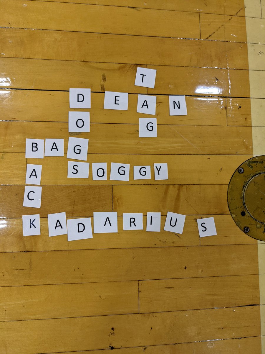 peteach58's tweet photo. Scrabble relay! Students are getting active while we cross content with spelling. It's always about #teamwork and working as one. Plus Coach &amp; I wanted to make KD laugh! #PEforLife #teamworkmakesthedreamwork @CenterHS https://t.co/lZAXnFmr8H