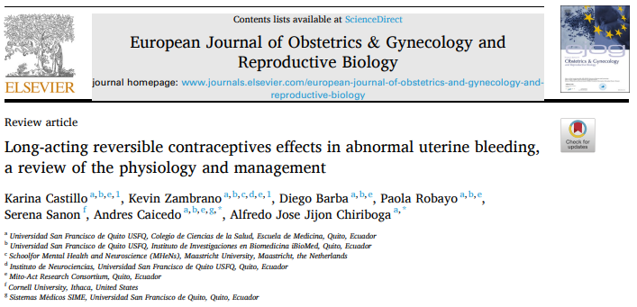 CaicedoLab's tweet photo. 🔔Nuevo artículo Med @USFQ_Ecuador en EJOG @ElsevierConnect 🔔
Gran trabajo de nuestro de estudiantes, miembros del lab y profes sobre el manejo de la anticoncepción reversible de acción prolongada y el sangrado uterino 
Descárgalo en 👉https://t.co/E5yeyHxqsB
Gracias equipo!🚀💪 https://t.co/lu8c2Jnxqc