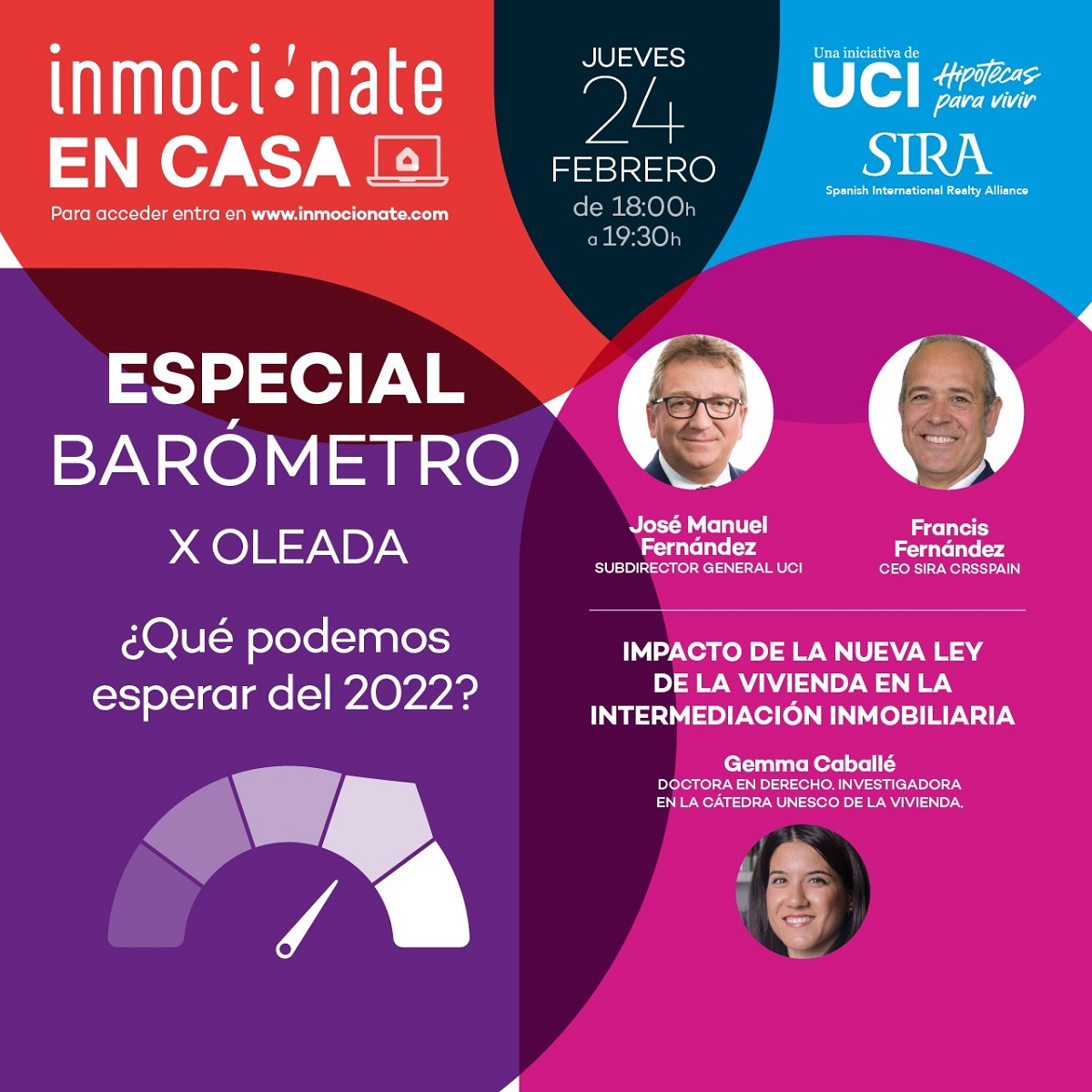 La Dra. Gemma Caballé participa este jueves, a las 18:00h., en INMOCIONATE EN CASA Especial Barómetro. Inscripciones: us02web.zoom.us/webinar/regist… 
@Inmocionados <a href="/caballegemma/">Gemma Caballé Fabra</a> <a href="/housingchairurv/">Cátedra UNESCO de Vivienda</a>  #vivienda #sectorinmobiliario #realestate