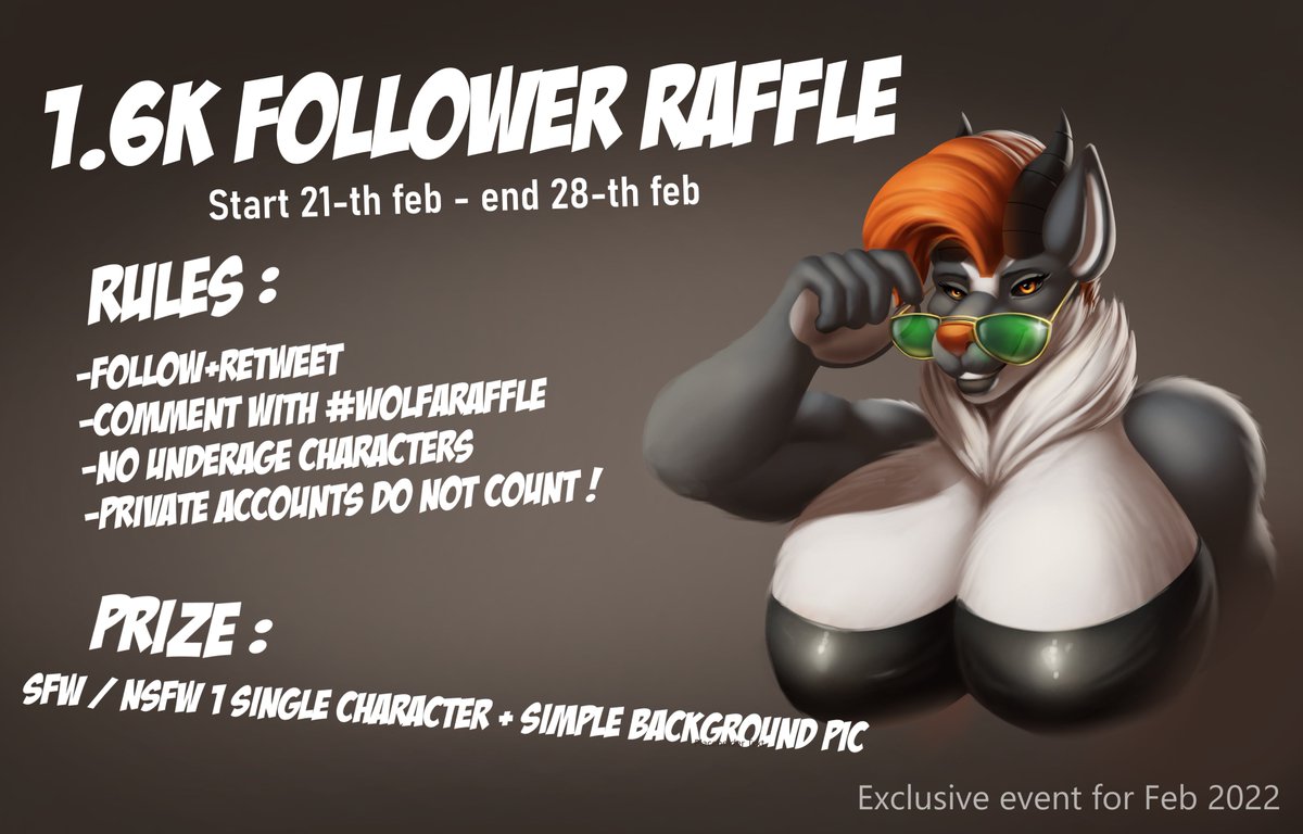Welp darlings the time has come ! After almost a decade of art , my first #artraffle has come ! So wanna join for celebrate the big goal of 1.6k Followers ?- 

Remeber : 
-RT and Follow 
-comment with the #wolfaraffle 

in order to partecipate !!! good luck - 💋🧡💋🧡💋💯💯
