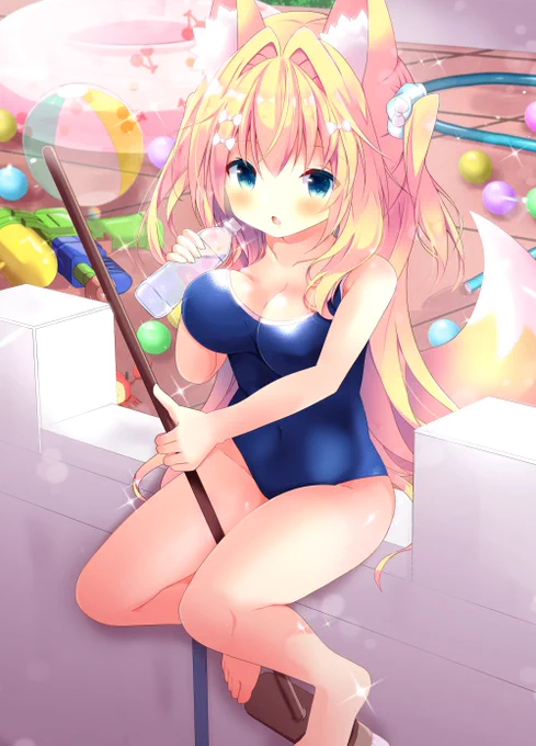 いつでもスクール水着だけどね!🏝🦊
#くそ寒いので水着絵を貼る 