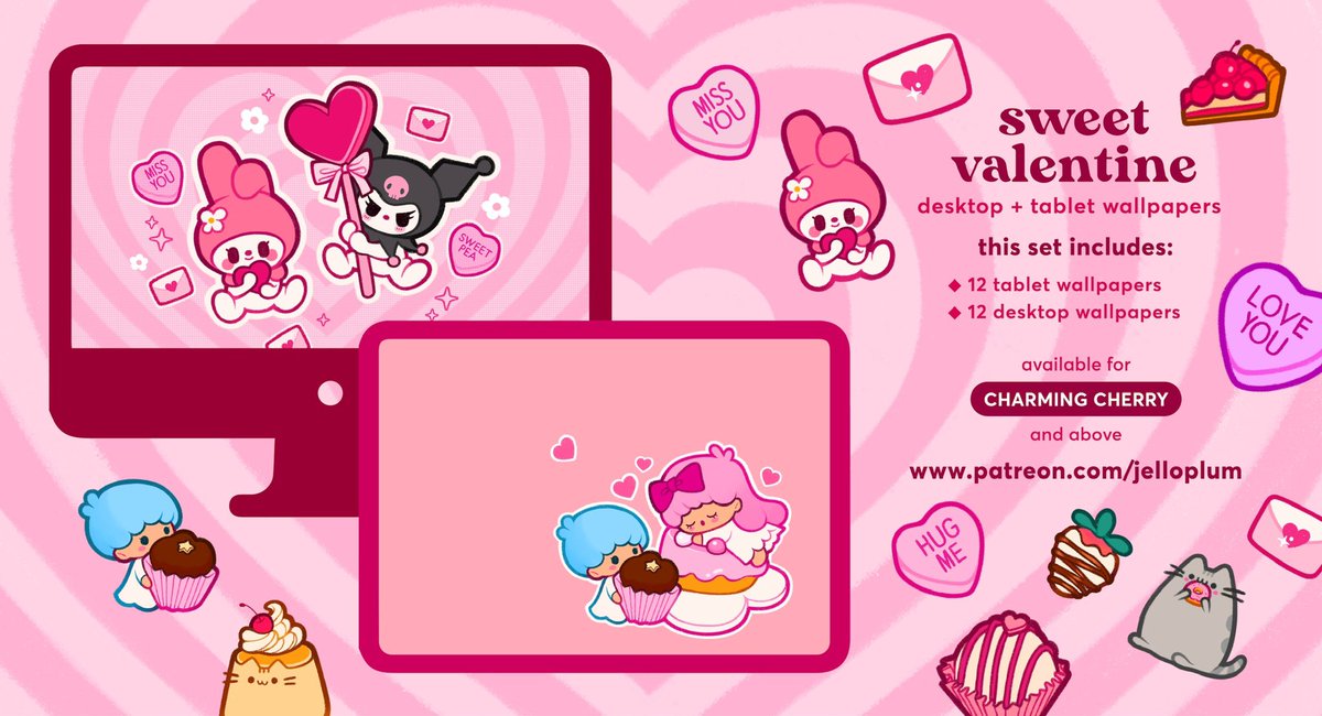 the set includes desktop/tablet wallpapers and icons too! 💗 