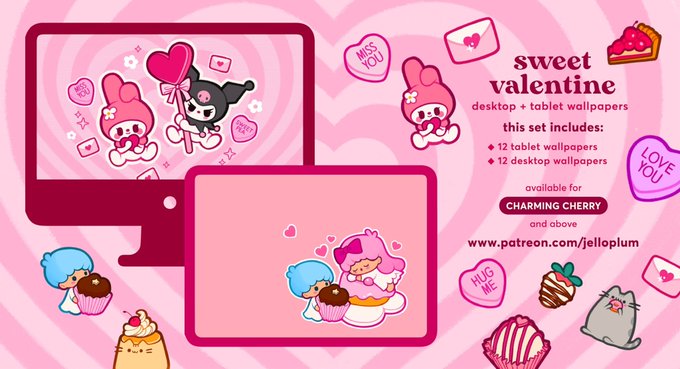 the set includes desktop/tablet wallpapers and icons too! 💗 