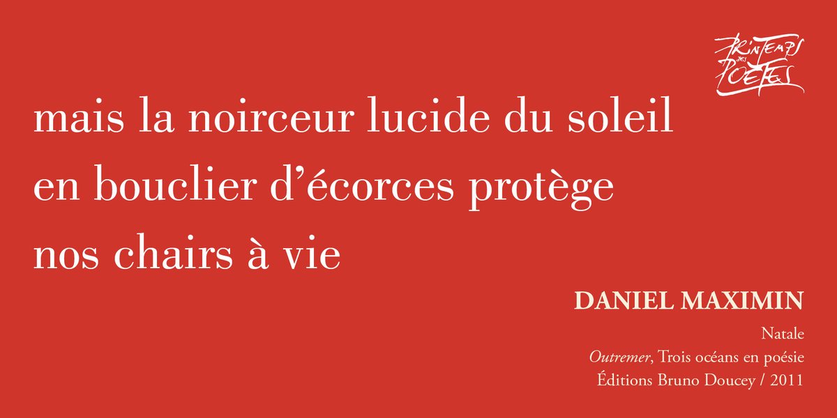 P_D_Poetes's tweet photo. Extrait de Outremer, Trois océans en poésie.
#DanielMaximin #Outremer #Troisocéansenpoésie #BrunoDoucey #PrintempsdesPoètes https://t.co/Kq5KE9wkwq