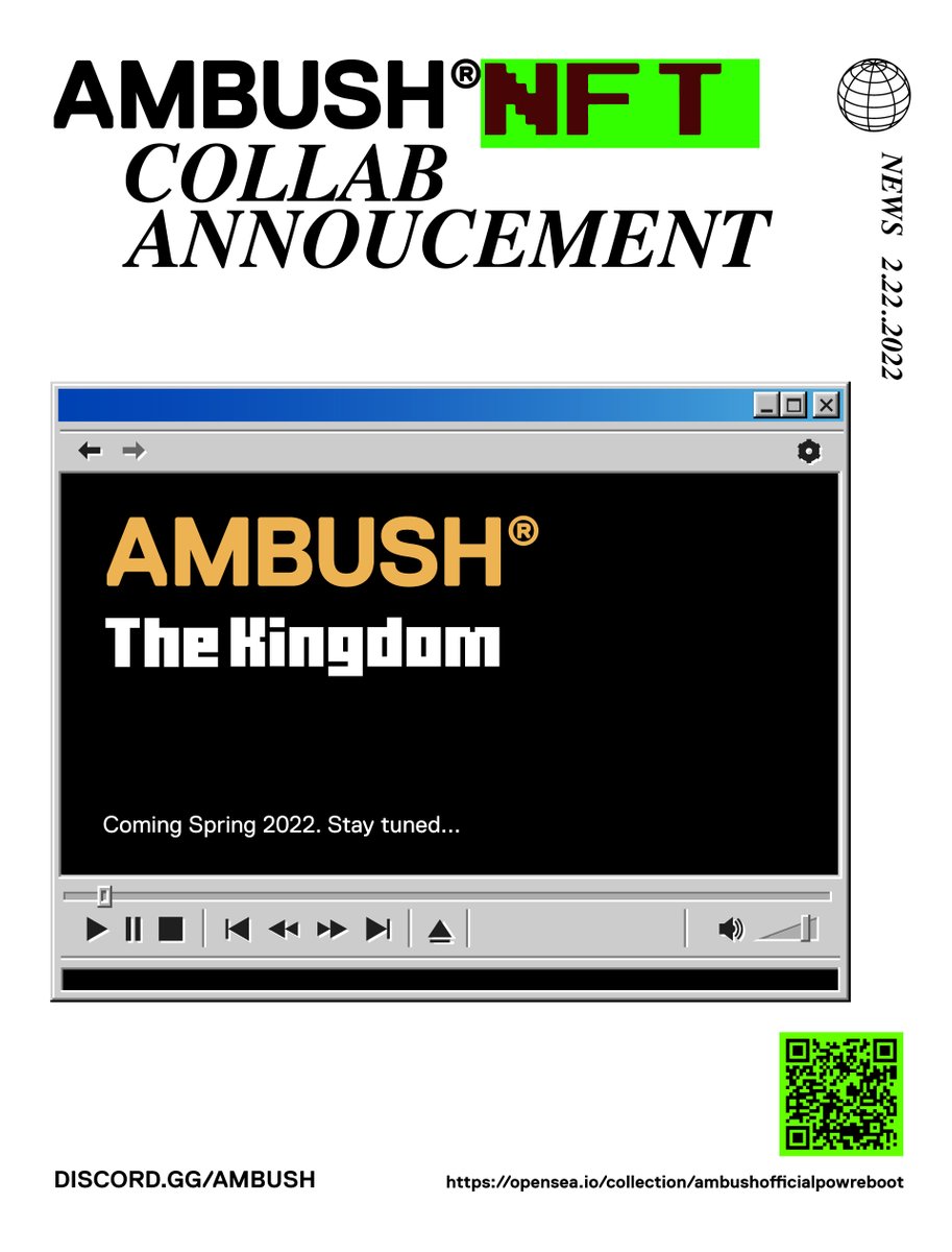 ambushdesign's tweet photo. We are super excited to announce our first #NFT collaboration with our friends at @MonkeyKingdom_ 

Check https://t.co/a97bJLMeWM for more info

#nftcollection #nftnews #nftdrop #nft #ambush #monkeykingdom https://t.co/LxXRBhLomQ