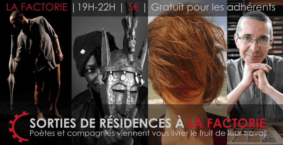 Comme à son habitude,  <a href="/lafactorie/">La Factorie</a> de <a href="/valdereuil_info/">Val-de-Reuil</a>   vous propose une soirée pleine de poésie et de rencontres le 24 février de 19h à 22h, avec trois poètes d’exception en résidence d’écriture. Rens : 02 32 59 41 85.