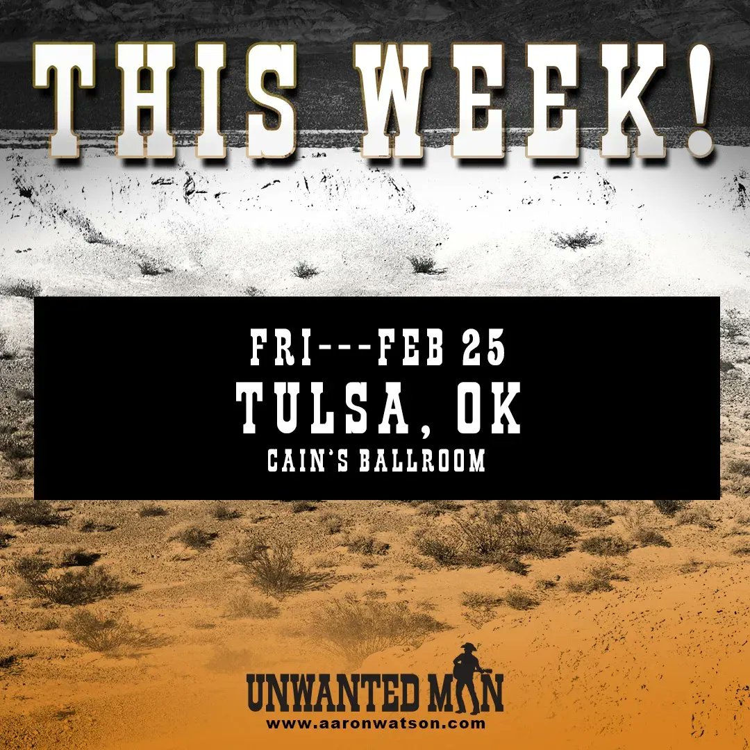 aaron_watson's tweet photo. @CainsBallroom…Tulsa, this is your chance to hear #UnwantedMan live! You won’t wanna miss it! 

https://t.co/vIWf7uZ5LN

#AaronWatsonMusic #AaronWatson #countrymusic #country #texasmusic https://t.co/ioogkostpt