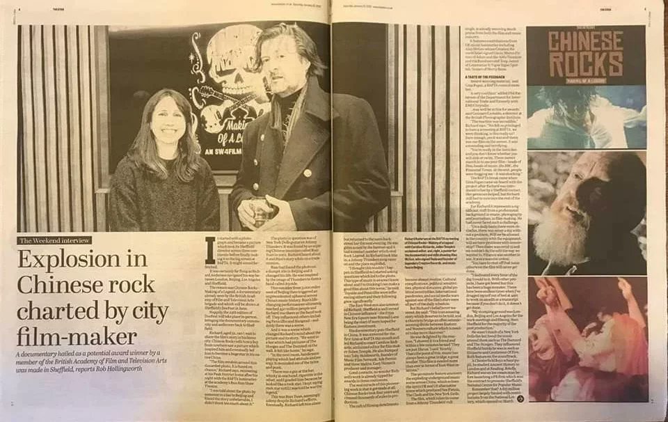 rocks_chinese's tweet photo. A really nice article in @SheffieldStar newspaper regarding our @SW4FILM Chinese Rocks : Making Of A Legend documentary 😀

With Caroline Richards Director - Richard Anderson, Toby Holdsworth, @AdeFenton &amp; @stevejmalins 
@BAFTA
@bpi_music #bafta #bpi #China #chinesepunk https://t.co/3EQJOuJGGB