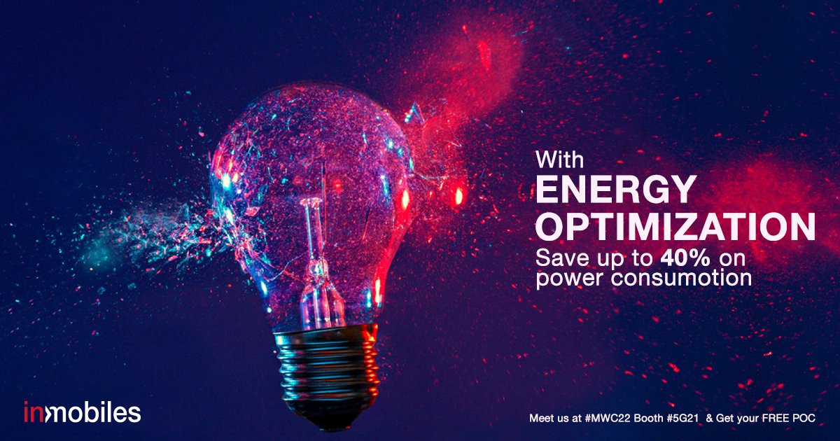InMobilesBV's tweet photo. The Future of #Networks? #Energy #Efficiency
Get your #FREE #POC at #MWC22 and #WAS15 - Hall 5, booth #5G21 with InMobiles Holding S.A.L. and save up to 40% on #power #consumption.
#Book your 1-to-1 #meeting now on https://t.co/tF0ARHOKxW https://t.co/ZId5jdWmrp