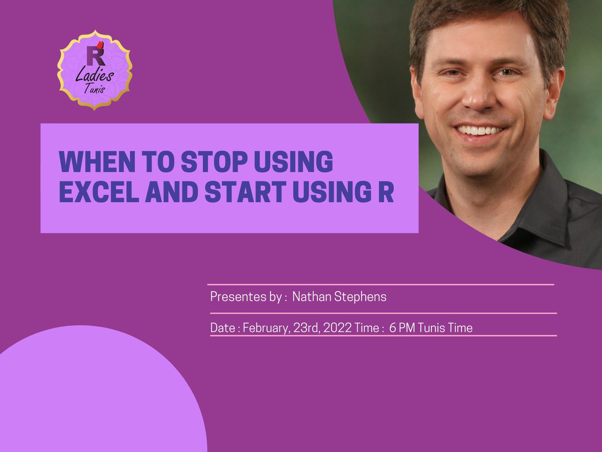 Day-2 for our meetup When to stop using excel and start using #RStats 
To register : tinyurl.com/ymjb5dnk
For more details : meetup.com/rladies-tunis/…
Time : 6 PM Tunis Time GMT+1
#DataScience #DataAnalytics #rladies