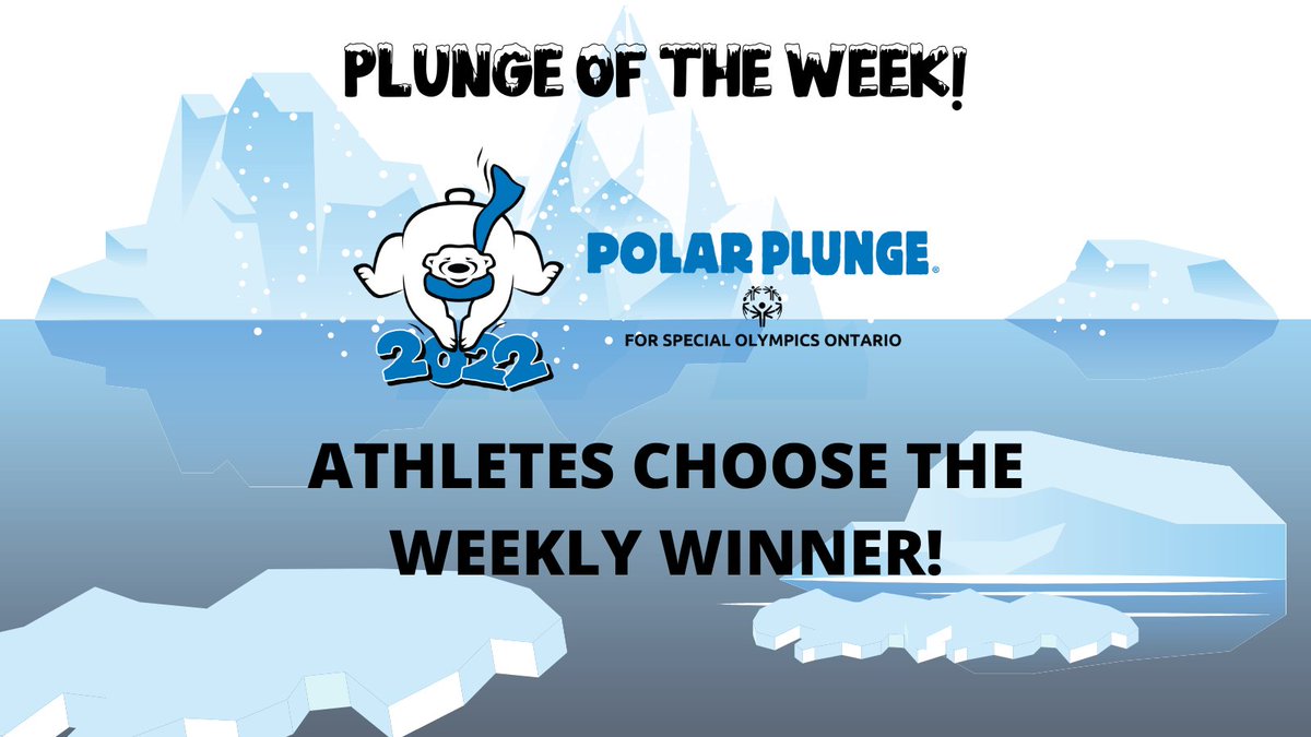 Plungers! Be sure to share your creative plunges online using #PlungeON

Each week, for the duration of the Polar Plunge, a <a href="/SOOntario/">Special Olympics Ontario</a> will be picking a weekly winner!

First winner is being announced - TOMORROW

polarplunge.ca