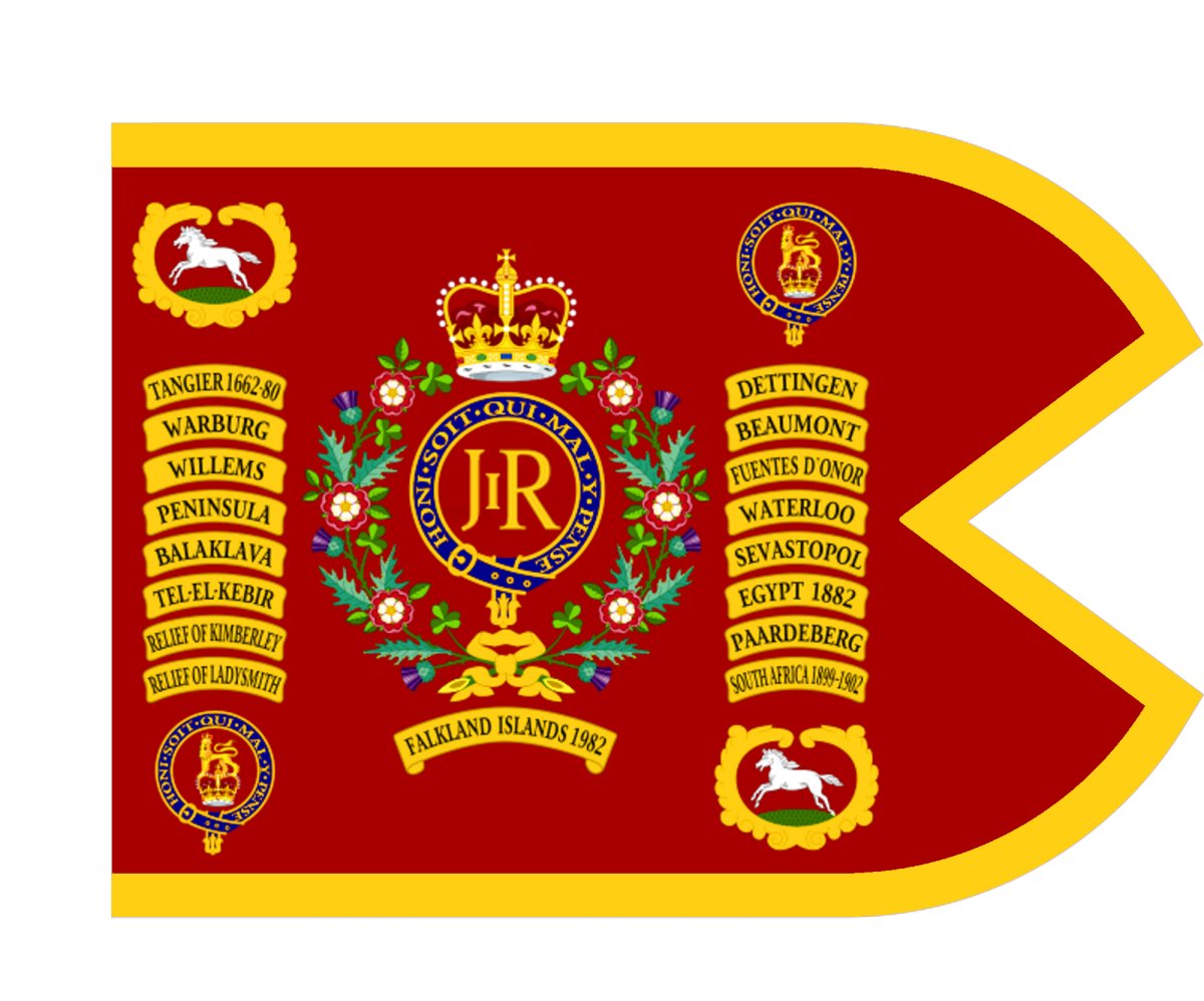 MODRblx_'s tweet photo. The College of Arms have created and issued new Regimental Colours for the Household Cavalry. On the left is the King's Colour for both of the regiments. On the right are the Regimental Guidons for the Life Guards and the Blues and Royals. https://t.co/CqjPHGyzF4
