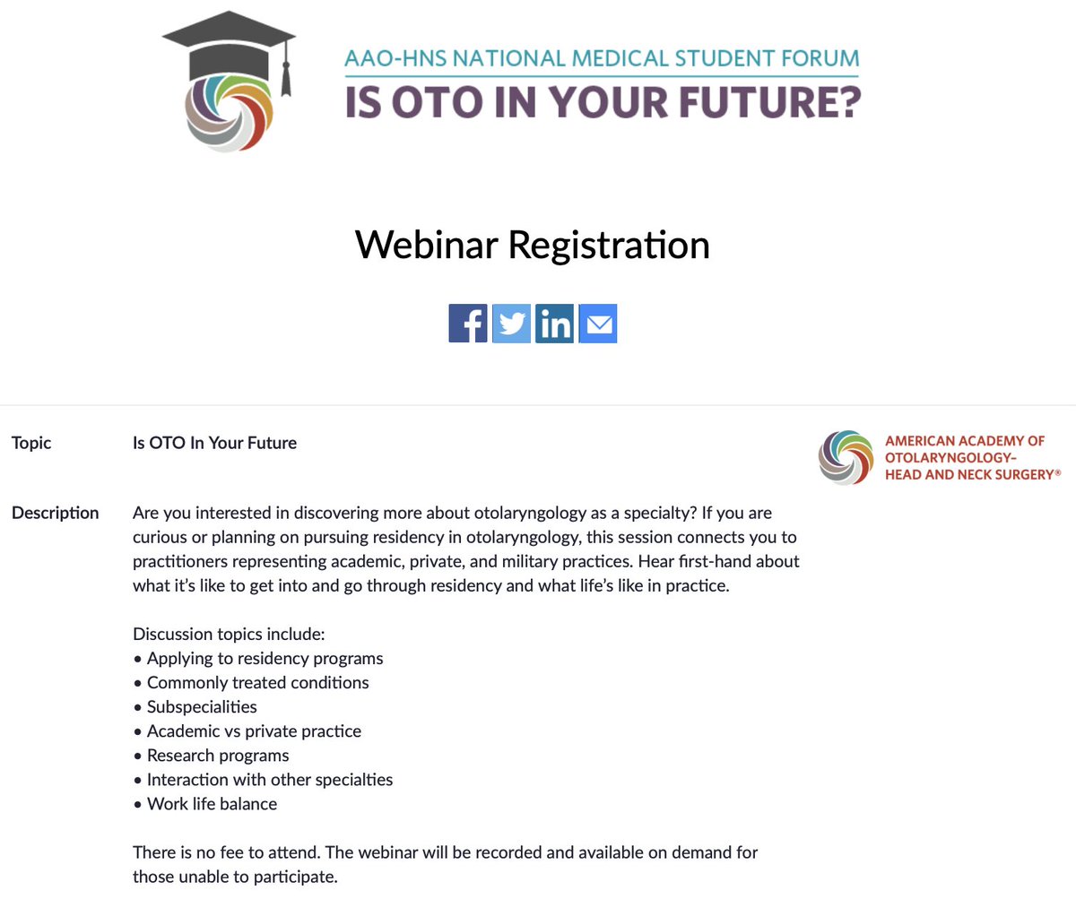 Sarah N Bowe MD EdM (@drsarahnbowe) on Twitter photo #MedStudentTwitter <a href="/futureENTres/">Future ENT Residents</a> <a href="/headmirror_com/">Headmirror.com</a> The <a href="/AAOHNS/">AmAcadOtolaryngology</a> will be giving an overview of our fantastic specialty, otolaryngology, on March 24th at 8PM EST. #WeAreOto
Link to register: entnet-org.zoom.us/webinar/regist… #MedStudentTwitter <a href="/futureENTres/">Future ENT Residents</a> <a href="/headmirror_com/">Headmirror.com</a> The <a href="/AAOHNS/">AmAcadOtolaryngology</a> will be giving an overview of our fantastic specialty, otolaryngology, on March 24th at 8PM EST. #WeAreOto
Link to register: entnet-org.zoom.us/webinar/regist…