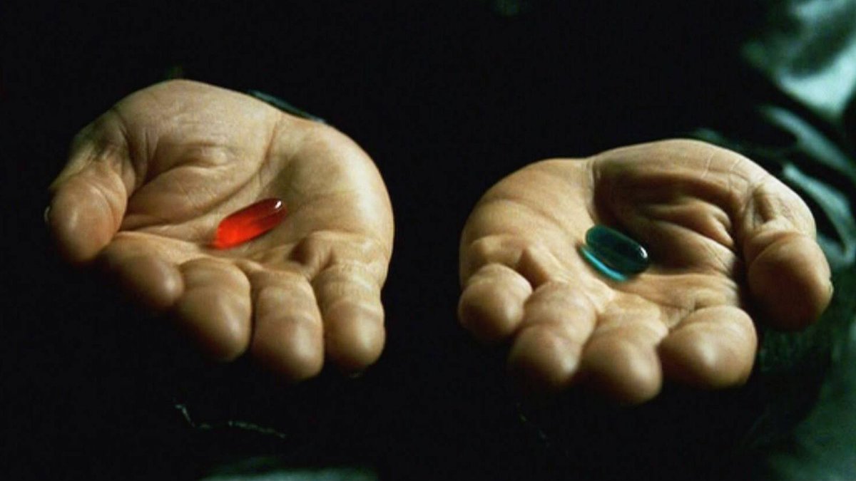ArgosPoker's tweet photo. “Si tomas la pastilla azul la historia acaba, depiertas en tu cama y crees lo que tú quieras creer. Si tomas la roja te quedas en el País de las Maravillas y te enseño qué tan profundo es el hoyo. Recuerda, solo te estoy ofreciendo la verdad, nada más.” https://t.co/GYvsZ3IY5s
