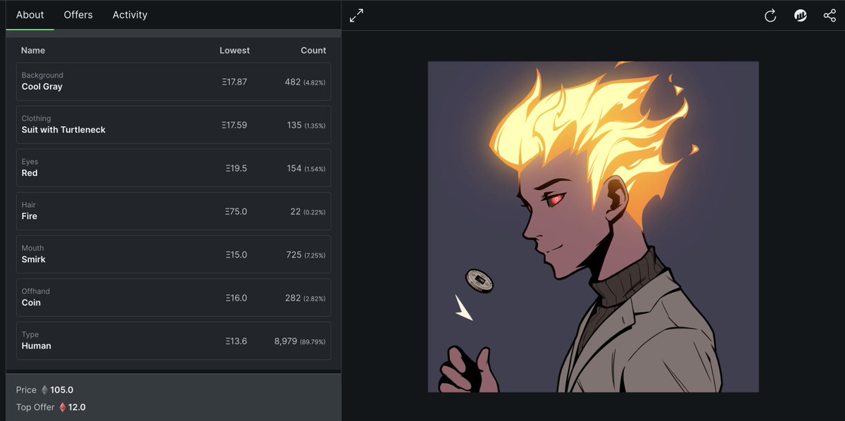 @LooksRareNFT now shows the floor price for each attribute in addition to supply/scarcity/count