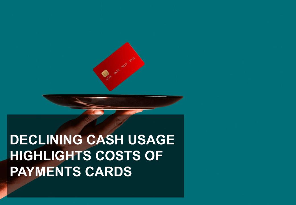 CashEssentials's tweet image. The recent agreement between @amazon and @Visa on #cardfees, highlights the increasing level of fees and the lack of competition in #payments, as #consumers have shifted away from #cash during the pandemic.

READ: cashessentials.org/declining-cash…