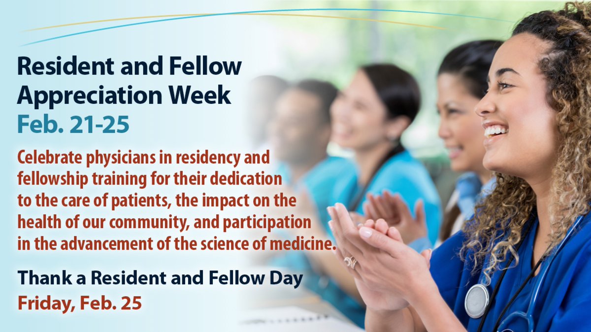EVMSedu's tweet photo. Happy Resident and Fellow Appreciation Week! π©ββοΈπ¨ββοΈ
We want to celebrate all our physicians in residency and fellowship training for ALL that they do. Reply with a Resident and/or Fellow's @ to let them know they are appreciated!
#ResidentAndFellowAppreciationWeek https://t.co/r1dri3wcAv