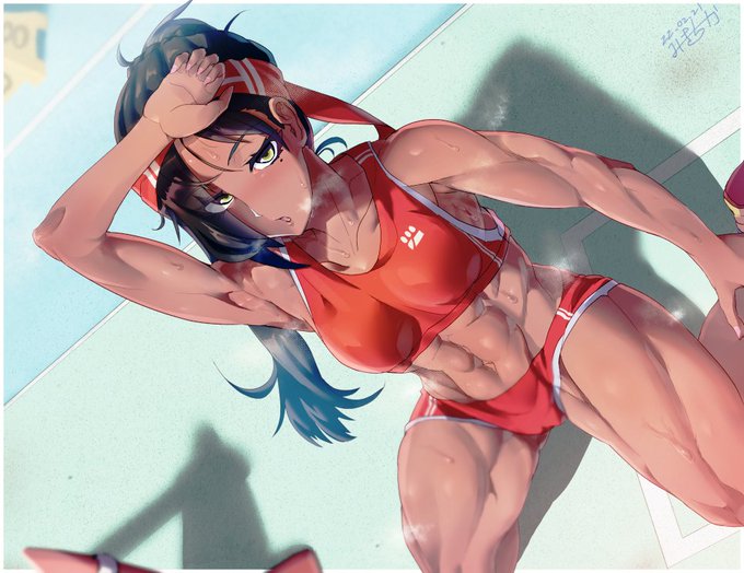 (オリジナル)顔が良いので女子ファンのほうが多いタイプの陸上部(足が太い)(腹筋が割れている)ちょっと高画質だったり湯気なし差分→  