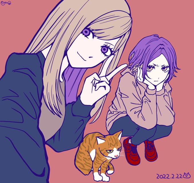 目つき悪くてウケる #創作百合 #スーパー猫の日 