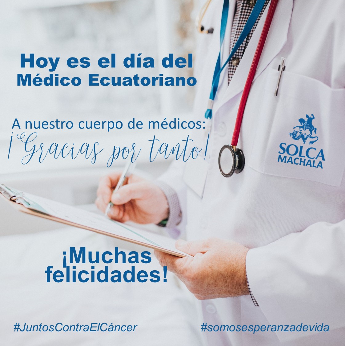 solcademachala's tweet photo. Feliz inicio de semana. Muchas felicidades a todos los médicos de nuestro país, en especial al staff de médicos de #SolcaMachala.
#JuntosContraElCáncer #HospitalWilsonFranco #médicosmachala #oncólogosmachala #oncologíamachala #díadelmédicoecuatoriano #felizdíadelmédicoecuatoriano https://t.co/2bYxgJCF7p
