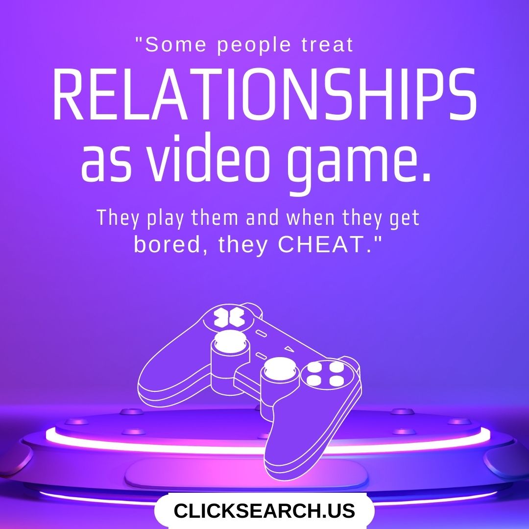 ClickSearches's tweet photo. Your partner should not treat your relationship like a video game. Find out the truth today using https://t.co/w1sDs438e5!
#couple #relationships #cheatinghurts #cheatingmemes https://t.co/7HCrGZYvRN