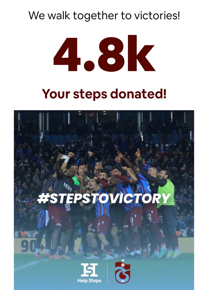 hikos61's tweet photo. I'm in Trabzonspor's journey to victory! #StepsToVictory 20000 adimi tamamladim https://t.co/ssBPP7YNBB