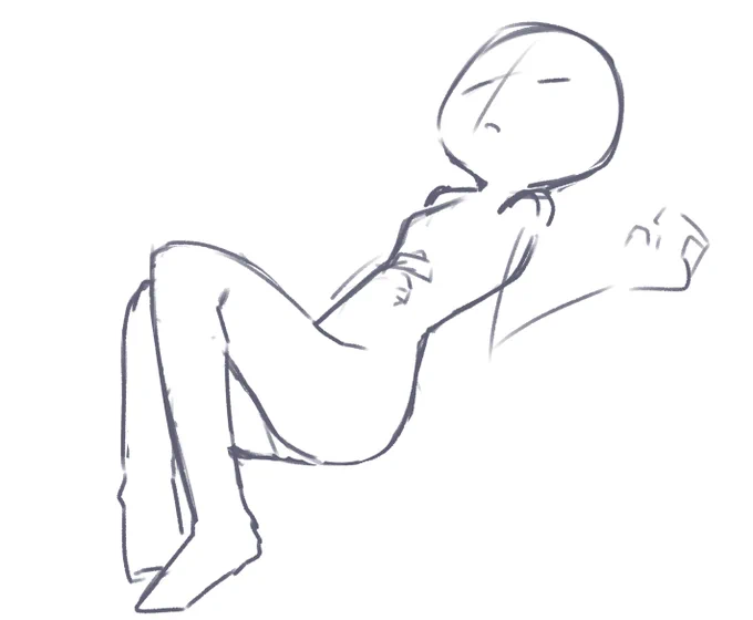 これが、こう…。最近、ちゃんとした人の形をしたイラスト描く時はこんなの描きたいなぁって大まかな形を描いてから描いてる気がする。でもデフォルメが遠のく。難しい。 