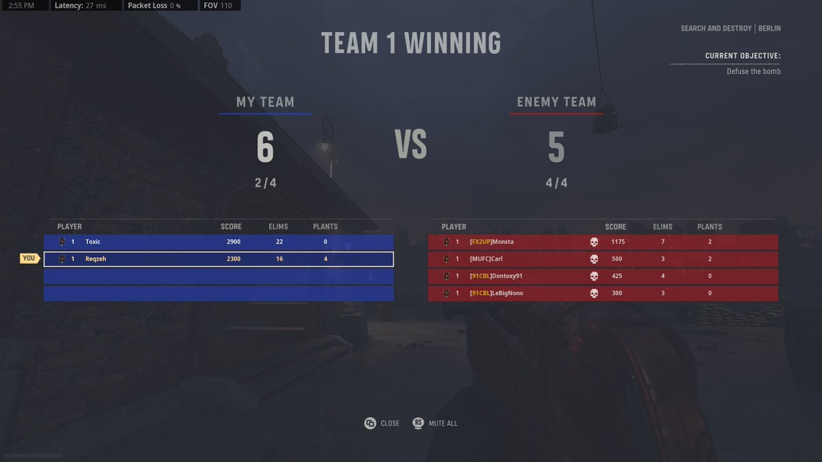 L95R_'s tweet photo. @Its_DJ_ When you &amp; your duo 2v4 a full ranked SnD game because your team mates leave round 1 😍😍 https://t.co/KbieOhmx8z