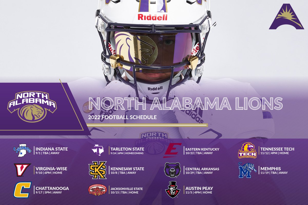 🚨It's time for ASUN Football‼️ Your 2022 North Alabama Football Schedule‼️ 

Full Release➡️ 1l.ink/T7TL2K2

#RoarLions 🦁🔥