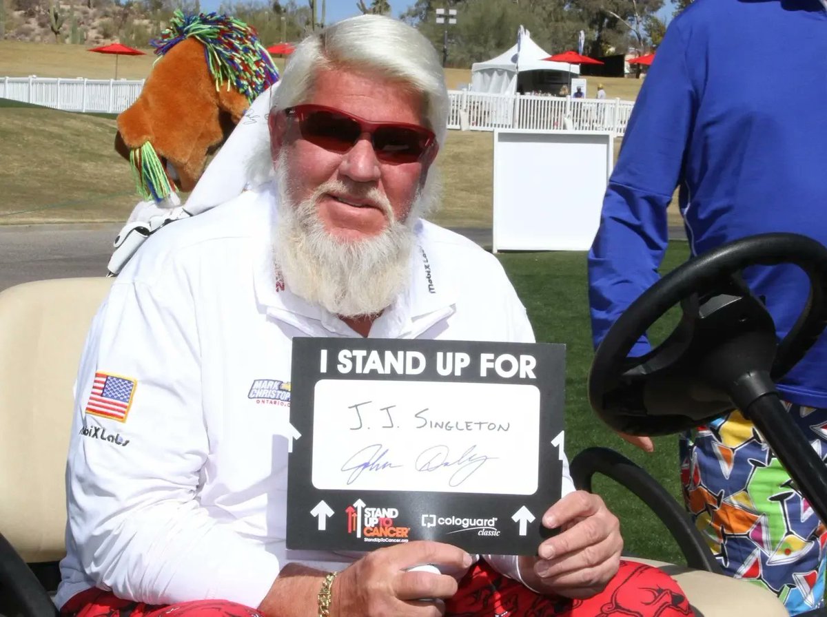 I’m excited that at this year’s #CologuardClassic @PGA_JohnDaly will be playing in my honor, wearing a ribbon with my name as I represent @FightCRC visit DriveToKnow.com to learn more support CRC screening efforts #DriveToKnow #FightCRC #johndaly