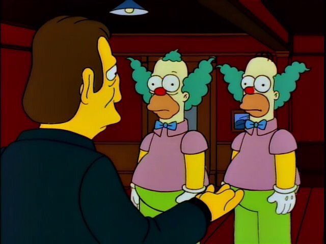 Simpsons_tweets's tweet photo. “I’m seeing double, here. Four Krustys!” https://t.co/vXUnYmEHyT