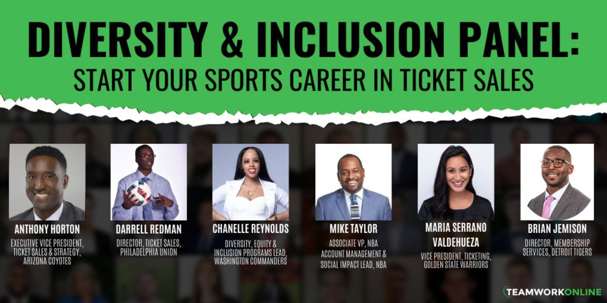 TeamWork_Jobs's tweet photo. LAST CALL! Our FREE Diversity and Inclusion Panel is Wednesday! The panel will be focusing on ticket sales as a start to your career in sports with discussions over available opportunities, how each panelist navigated their career, &amp; more.

Sign up today: https://t.co/FpCd1dkwRD https://t.co/WRWTyFGp74