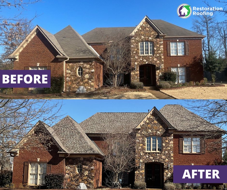 RestorationRoof's tweet photo. Check out this beautiful #Colliervilletn home that was completed with #AtlasShingles in the color Majestic Shake. 👀
The quality of your roof matters - that’s why we use Atlas Pinnacle Pristine shingles made with #Scotchgard protection to provide you with a streak-free roof. https://t.co/5pd53i6TGJ