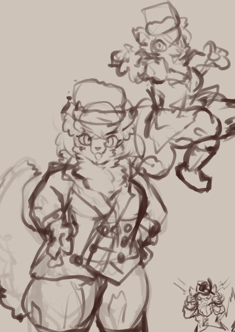 ラフのラフ
コート着ててとにかくモコモコ。足腰が強い 