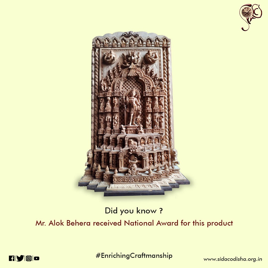 Sidac_Odisha's tweet photo. SIDAC applauds Sri Alok Behera, #MasterCraftsmen from Jagatsinghpur district (known for making beautiful sculptures with wood carving) for winning State Merit Award 2002 and National Award 2010.
@HTH_Odisha @odisha_tourism @kalabhoomibbsr https://t.co/ROAZEhBSDE
