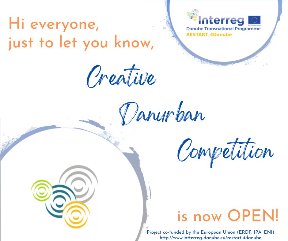 Restart4Danube's tweet image. Students and young entrepreneurs, we prepared a little something for you: A special Creative Danurban Competition, for all those who have ingenious ideas on how to creatively contribute to your community. For the ones interested, please follow the link: interreg-danube.eu/news-and-event…