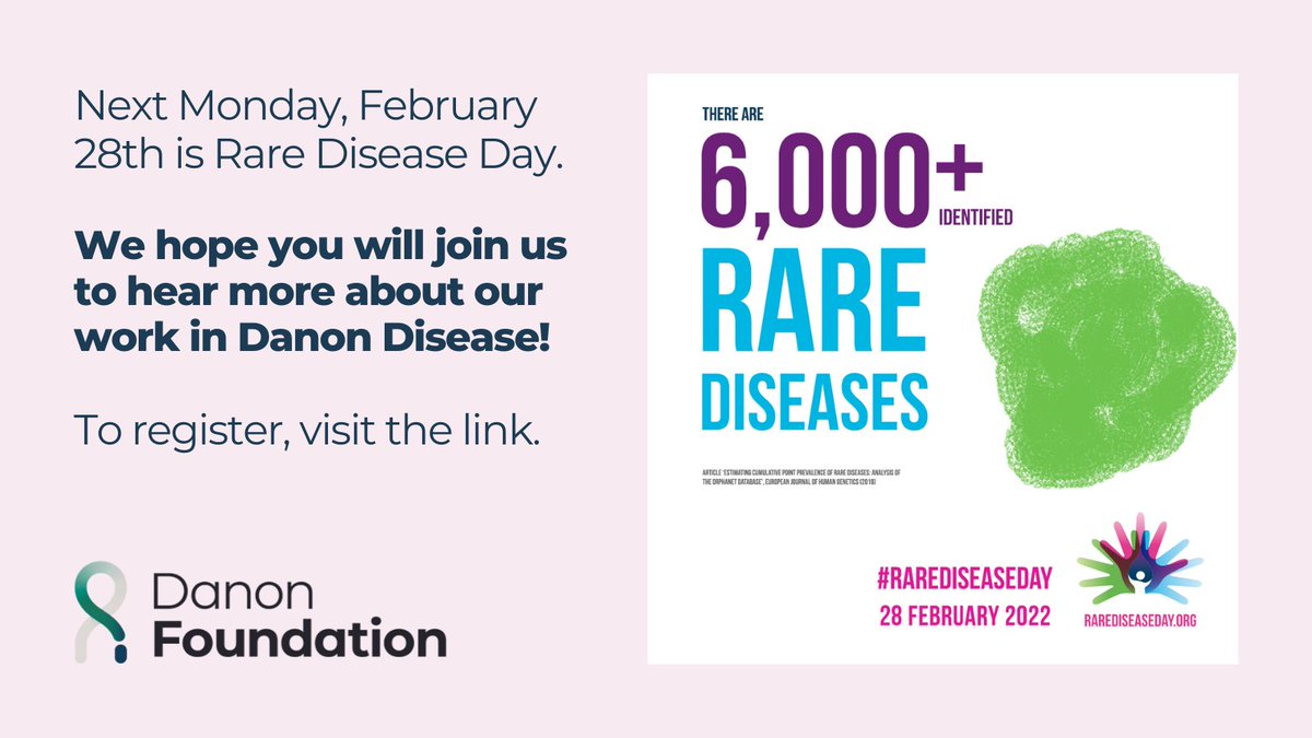 DanonFoundation's tweet photo. Exciting news everyone! We will be joining @RocketPharma next Monday, February 28th for Rare Disease Day. For more information and to register for the webcast, visit: 
https://t.co/YLo5FuO3nd

#ShowYourStripes #RareDiseaseDay #DanonDisease https://t.co/Uq9iDBWSjD