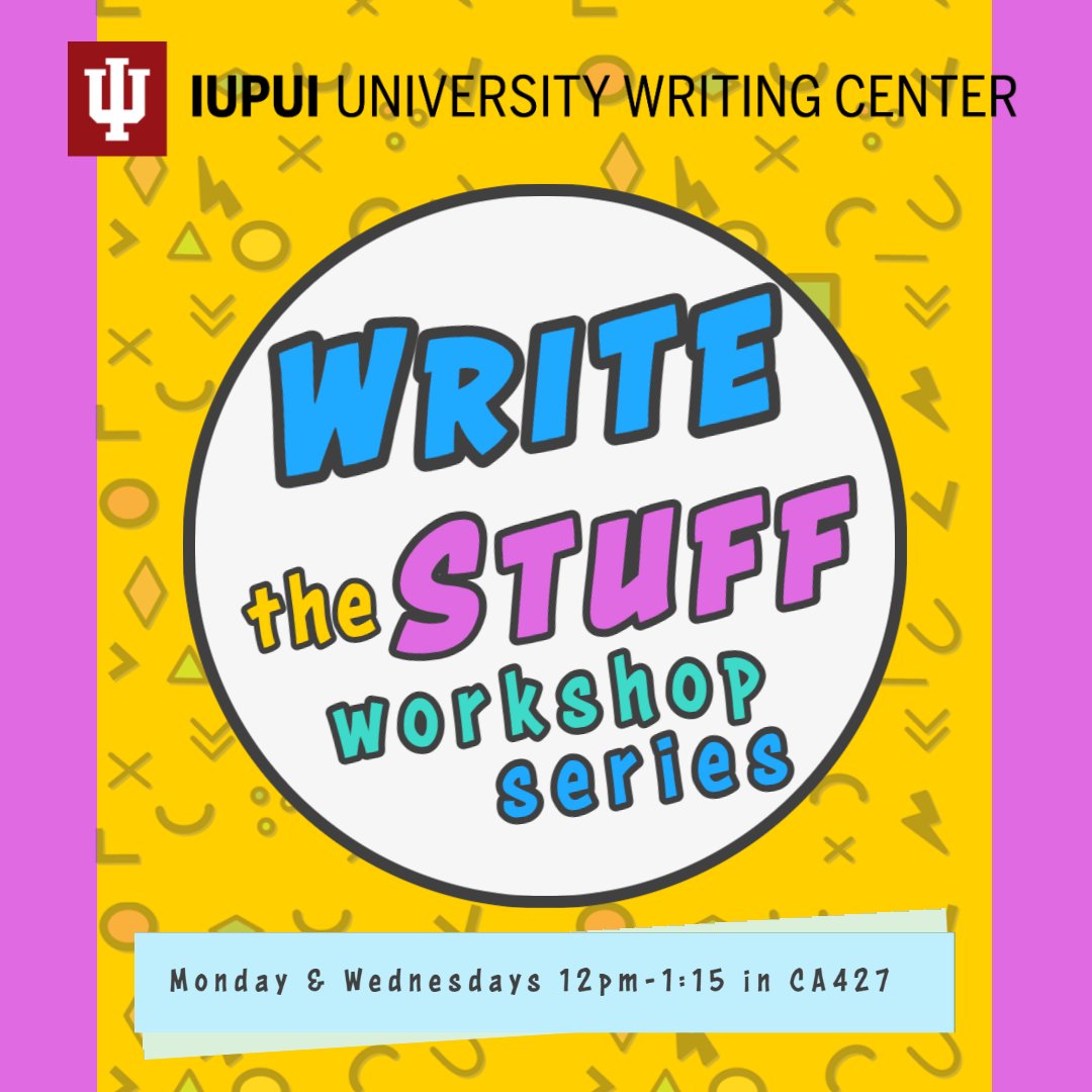We're heading into midterms <a href="/IUPUI/">IUPUI</a>. The UWC is here to help you have the Write Stuff to tackle your writing goals! Head to CA427 today or Wednesday at noon for Understanding Citation Practices &amp; Avoiding Plagiarism. #iupui #iupuiuwc #writestuff #writingsupport #writingcenters