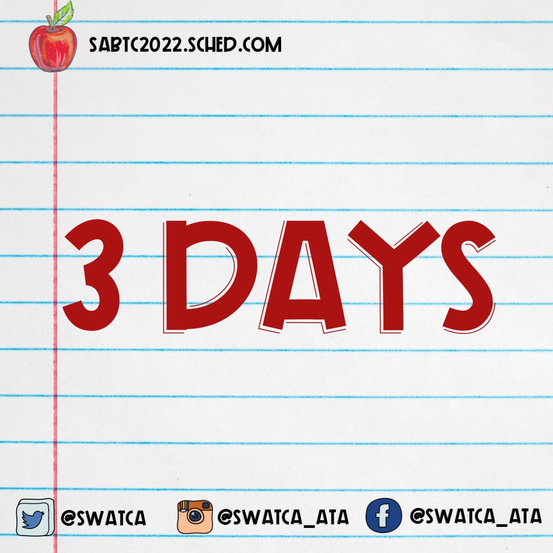 3 days to go! Have you figured out where you’ll participate from? Don’t forget to follow <a href="/SEATCA_ATA/">SEATCA_ATA</a> as well!

#swatca #seatca #sabtc #sabtc2022 #albertateachers #albertateachersassociation #ata