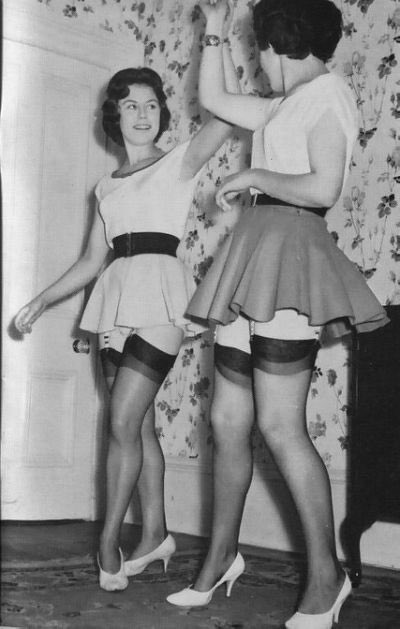 Glamour retro miniskirt torture