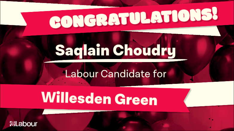 Congratulations to <a href="/Saqlain_Ch_/">Saqlain</a> for being selected as one of the Labour candidates for Willesden Green ward! 🥳

Now time to keep the ward red in May 💪