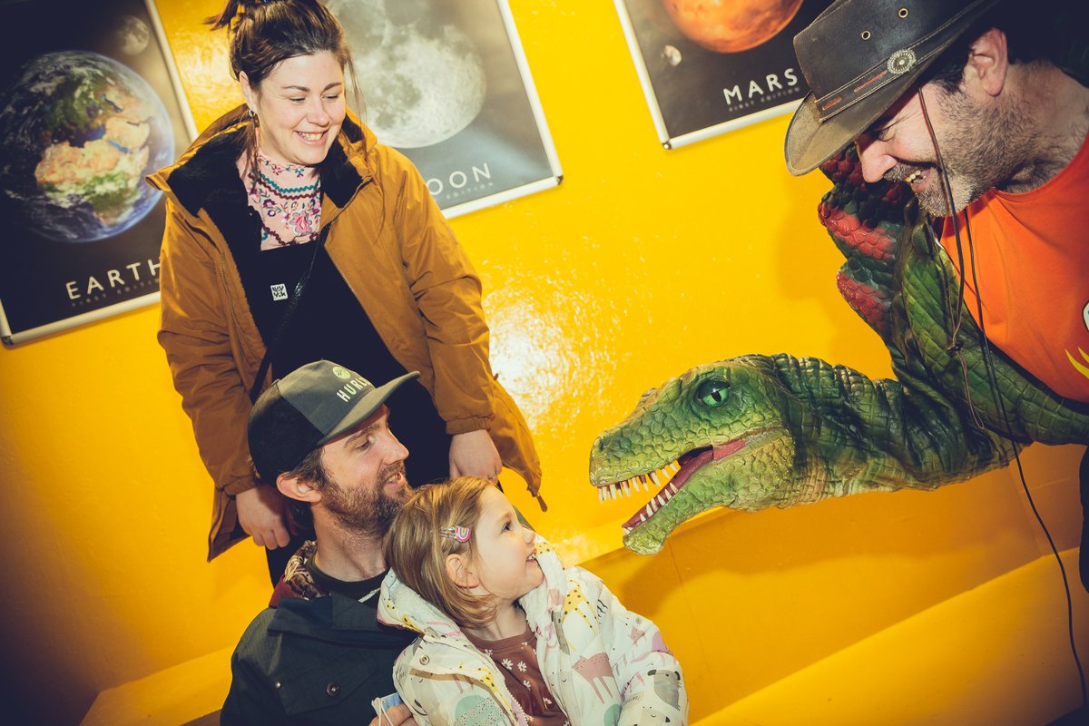 XploreScienceUK's tweet photo. Thanks to everyone who braved Storm Eunice to come and join us for our Dino Day.

Thanks to @wrexhamcbc and @WelshGovernment for funding Gaeaf Llawn Lles //Winter of Wellbeing and to @rentadinosaur for bringing some massive beasties along.

#Xplorescience https://t.co/ALbQX6IWxg