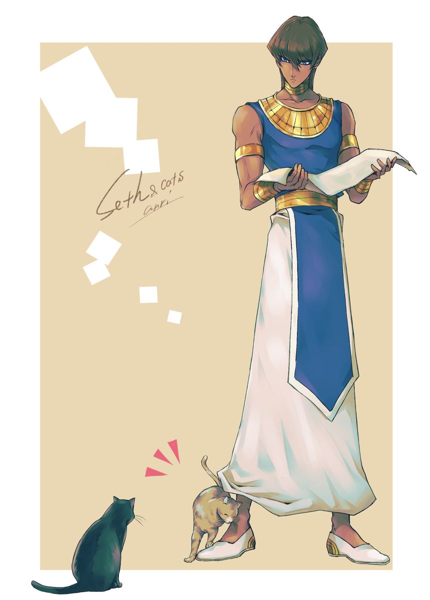 ANR_HRZN's tweet image. ちょっと色味変えて再掲。猫とセト様🐈🐈‍⬛