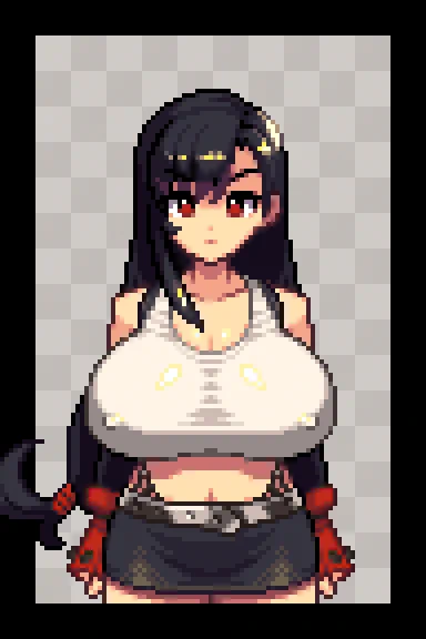 正面ドット絵 カミーユとティファ #ドット絵 #おっぱい #カミーユ(幻想水滸伝) #ティファ https://t.co/E1eoV9F74u 