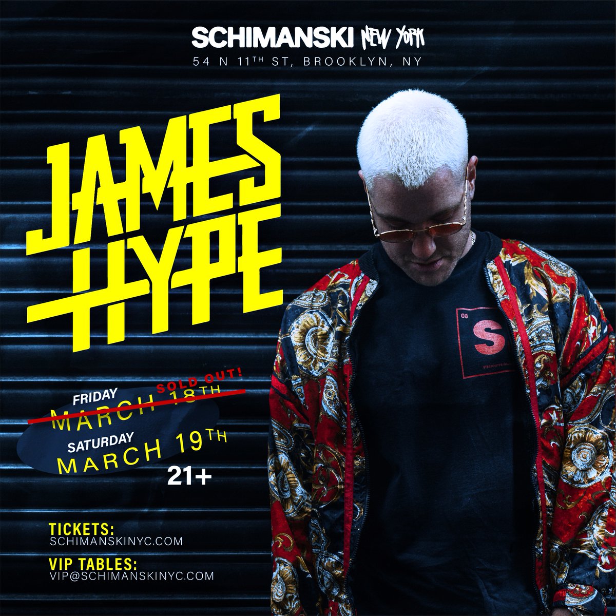 Schimanski (@schimanskinyc) on Twitter photo <a href="/JamesHYPE/">James Hype</a> NYC Takeover 🔥 1st show SOLDOUT - 2nd show on 3/19 on sale now!
wl.seetickets.us/event/James-Hy…
VIP Bottle Service: vip@schimanskinyc.com <a href="/JamesHYPE/">James Hype</a> NYC Takeover 🔥 1st show SOLDOUT - 2nd show on 3/19 on sale now!
wl.seetickets.us/event/James-Hy…
VIP Bottle Service: vip@schimanskinyc.com