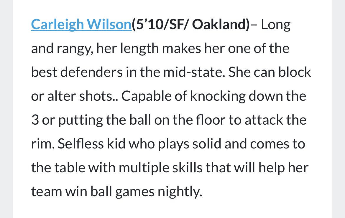 This kid LOVES to play defense and is the most unselfish teammate you can have.  Knows how to play the game from multiple positions. <a href="/carleighhwilson/">Carleigh Wilson💘</a> 👏👏👏
