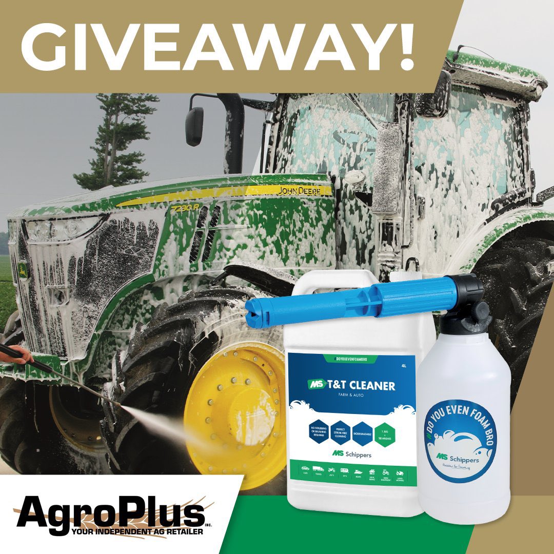We're giving away a 4L T&amp;T Cleaner &amp; Foam Kit B!
 
HOW TO ENTER:
1) TAG a friend in the comments
2) FOLLOW <a href="/TandTCleaner/">T&T Cleaner</a> &amp; <a href="/Agroplus5/">Agroplus</a> 
3) For additional entries, visit <a href="/AgroPlusSolns/">Agro Plus Solutions</a> &amp; <a href="/HoldingsAgro/">AgroPlus Holdings</a>
 
Contest ends Feb 25, 2021. One prize package per page (random draw). Good luck!